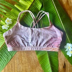 Medium Support GapFit Strappy Tropical Pink Leaf Print Sports Bra